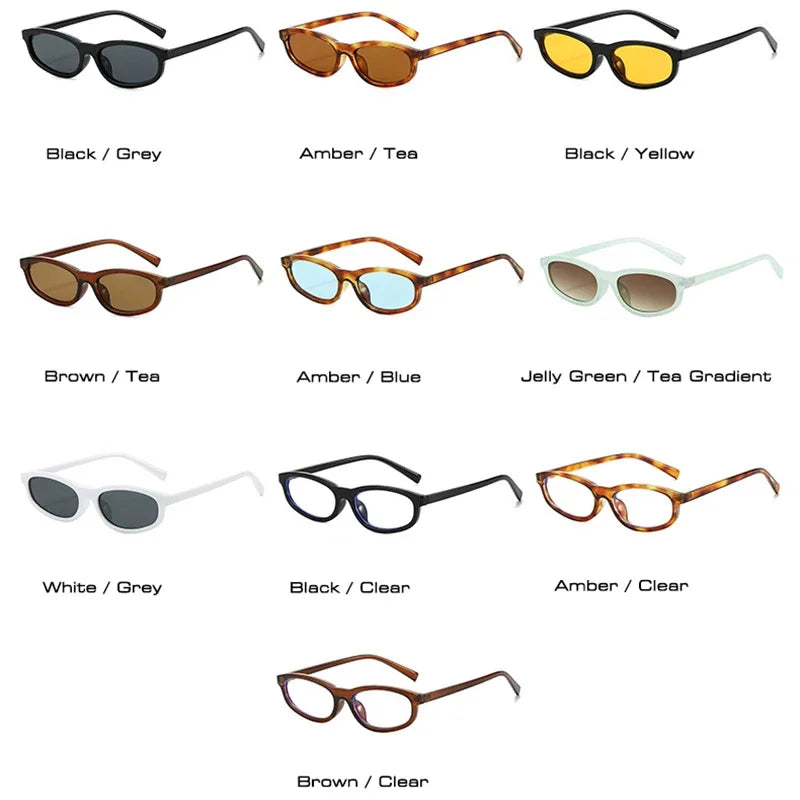 JNPCXI New Fashion Small Cat Eye Women Sunglasses Retro Leopard Tea Shades UV400 Men Trending Sun Glasses