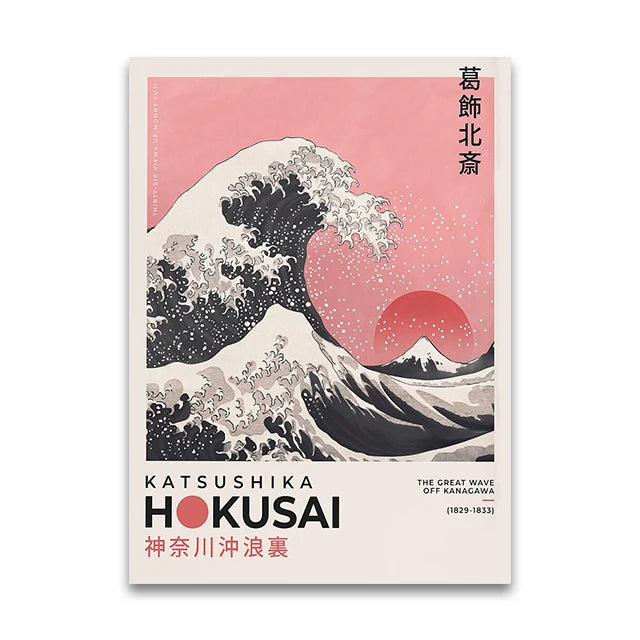 Japan Print Canvas Wall Art Poster Hokusai Great Wave Kanagawa Decor Unframed11