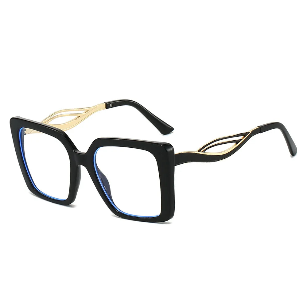 JNPCXI Retro Square Leopard Print Gradient Frame Women Sunglasses Ins Hollow Temple Design Men Casual Sun Glasses UV400