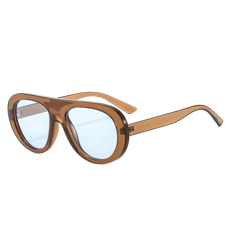 JNPCXI Vintage Pilot Women Sunglasses Fashion Black Orange Shades UV400 Men Trending Punk Sun Glasses