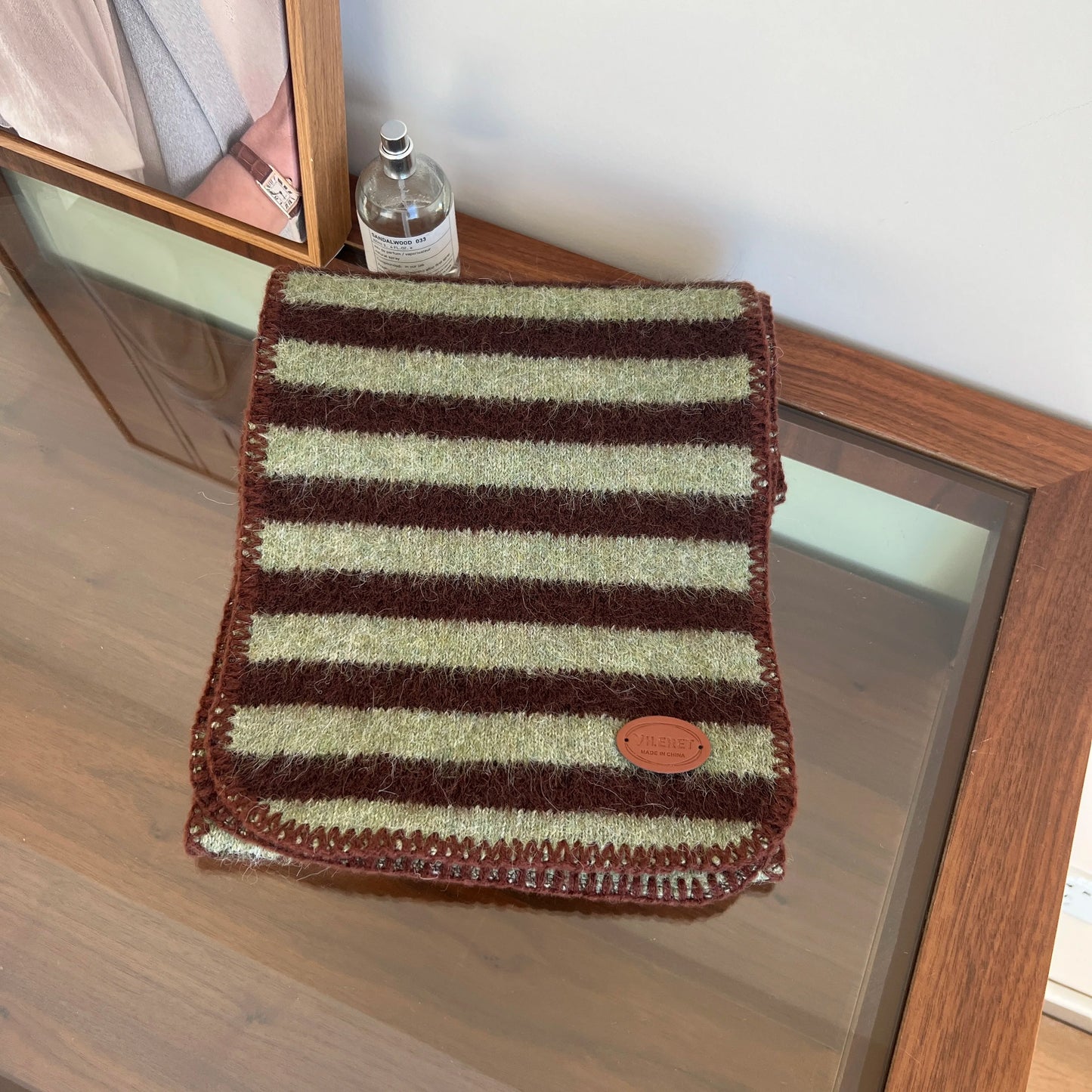 New Striped Scarf For Women Winter Atmosphere Student Thickened Woolen Knitting Neck Protection Cold Resistance Warmth