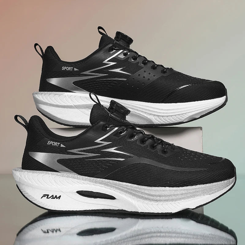 Marathon Men Running Shoes Sports Carbon Board Air Cushion Breathable Lightweight Women's Comfortable Athletic Nonskid Sneakers