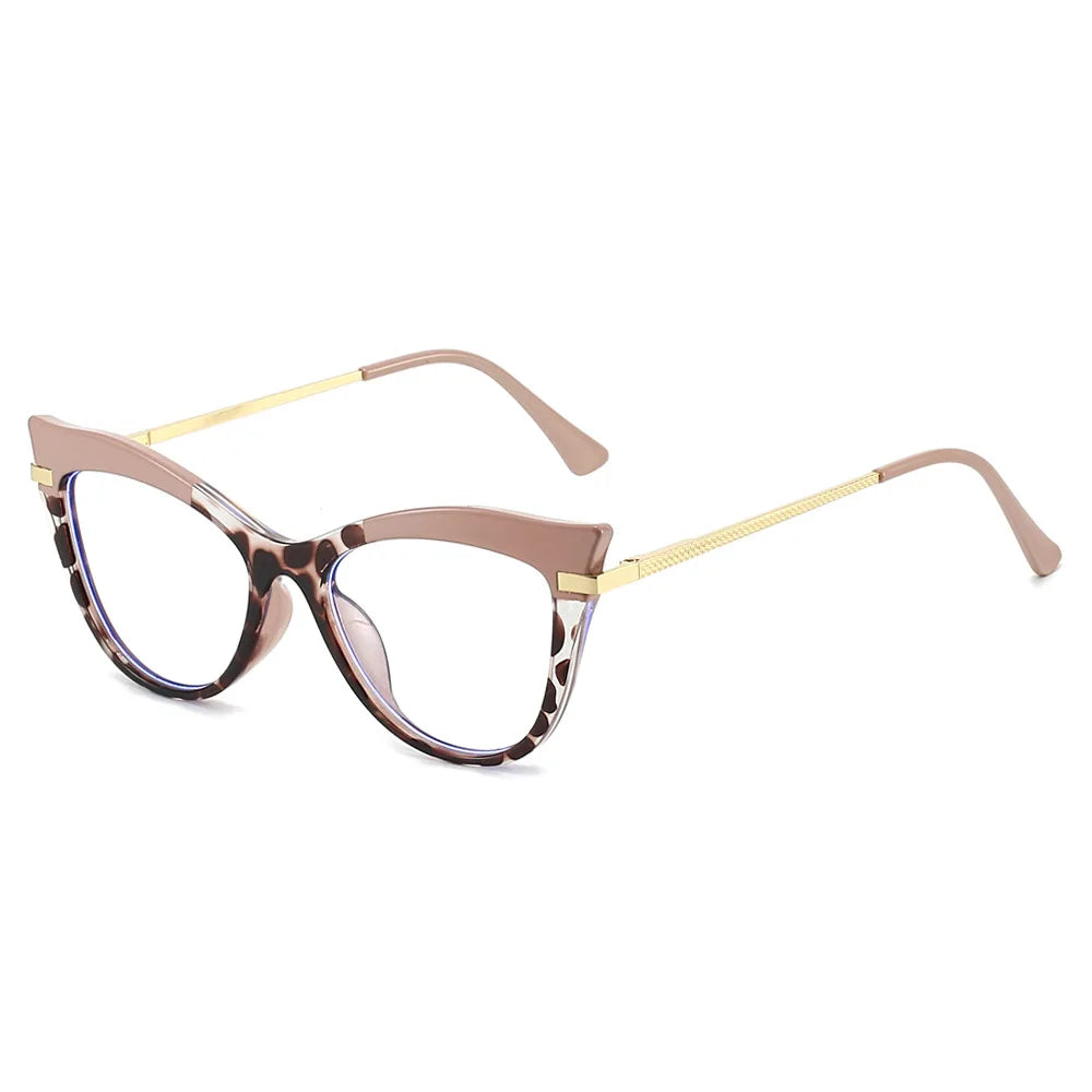 JNPCXI New Cat Eye Double Color Sunglasses Women Fashion Gradient Shades UV400 Eyeglass Frame Men