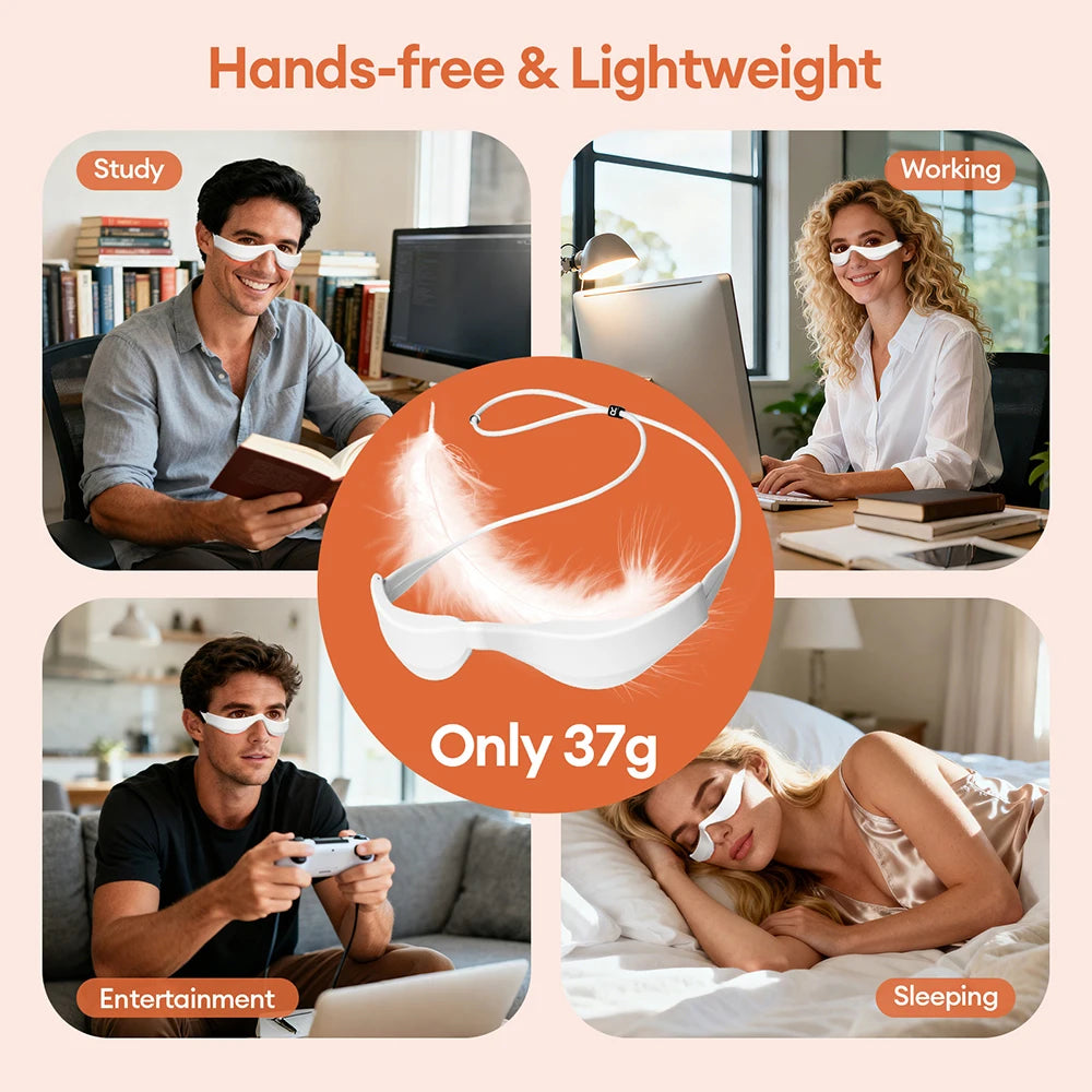 Foreverlily 3D Eye Massager Under-Eye Glasses Massager Eye Fatigue Relief Massager Relieves Eye Fatigue Eyes Massage Glasses
