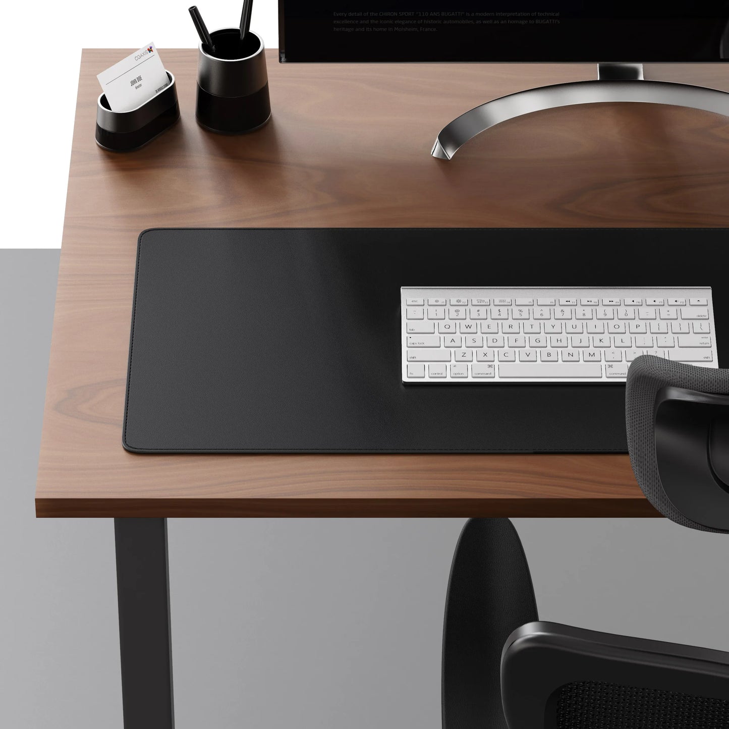 Black Cork Desk Mat Protector,Leather Desk Pad,Large Mouse Pad,Dual Sided Desk Mat,Desk Writing Pad for Office and Home