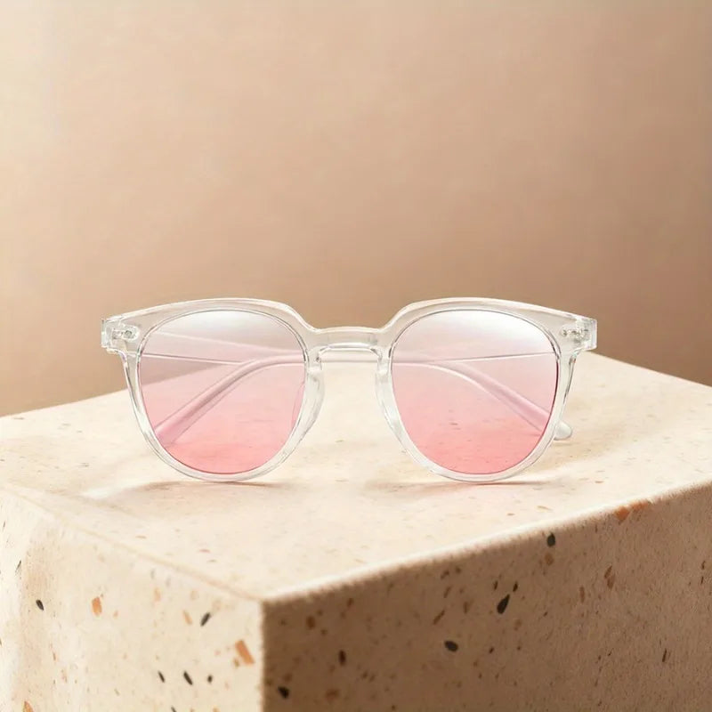 New Pink Gradient Glasses Men Women's Trendy Anti-blue Light Eyeglasses Eyewear for Ladies