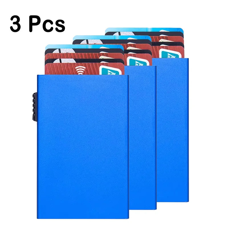 3PC Magic ID Bank Credit Card Holder Smart Wallets Men Unisex Pop-Up Cardholder