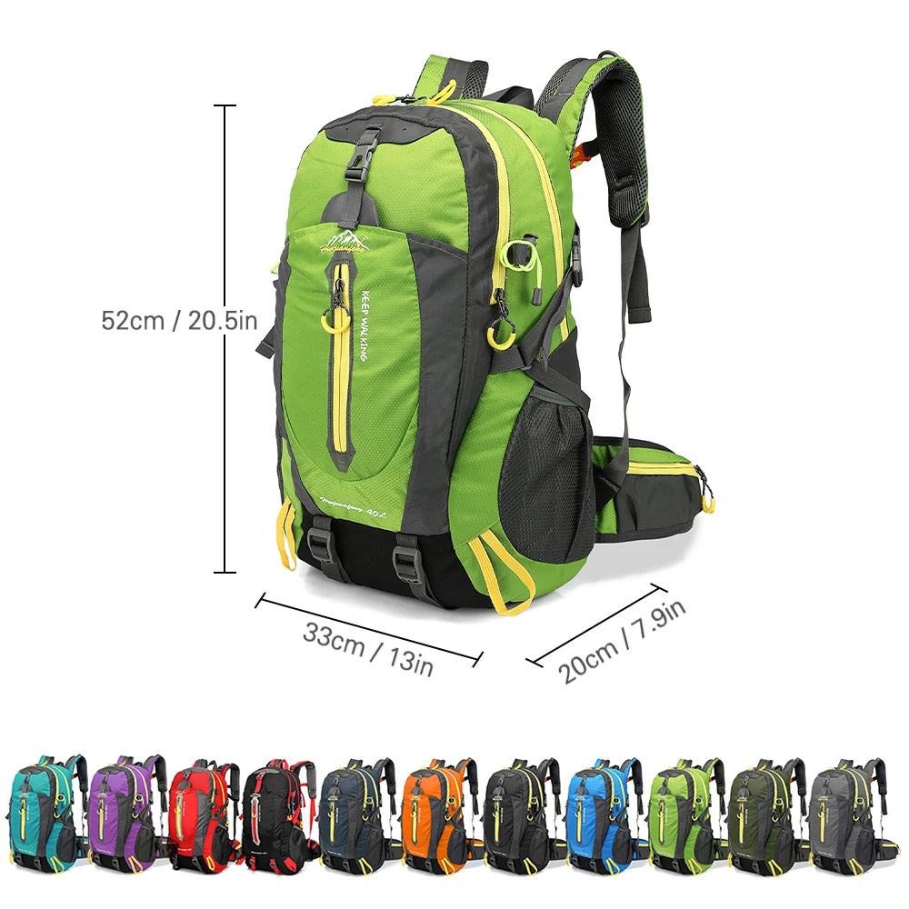 40L Water-Resistant Travel Backpack, Camping Hiking Laptop Daypack Walking Bags