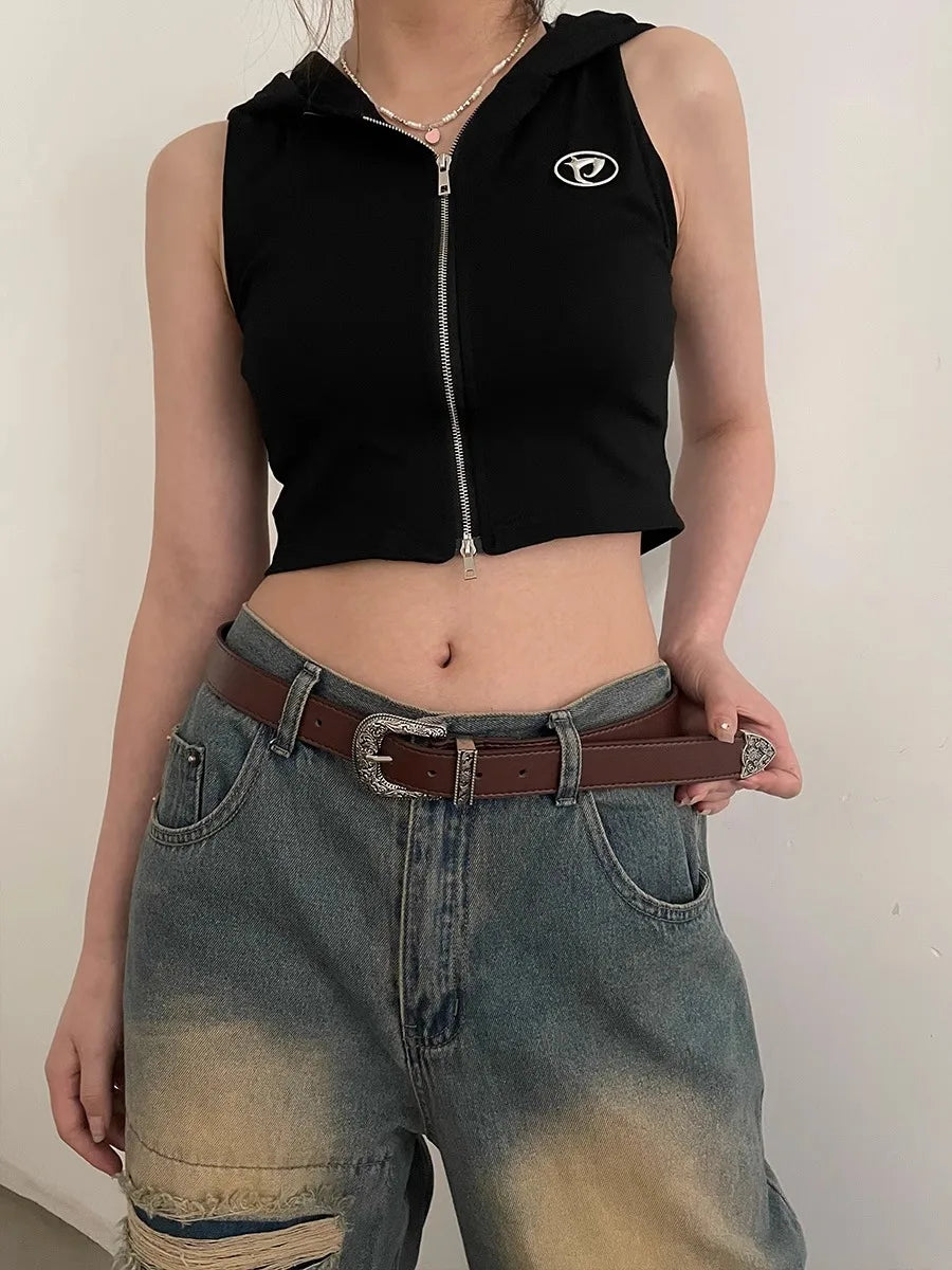 N Retro Brown Belt Ladies 2024 New Millennium SPICE girl Belt Jeans Accessories