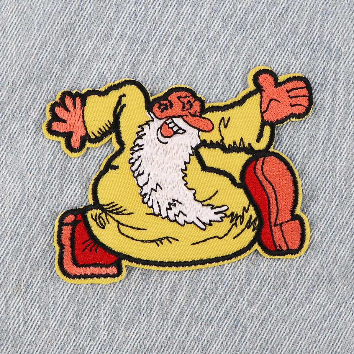 Old Man Embroidered Patches on Clothes Stickers DIY Ironing Appliques Patches for Clothing Jacket Jeans Fashion Stripes