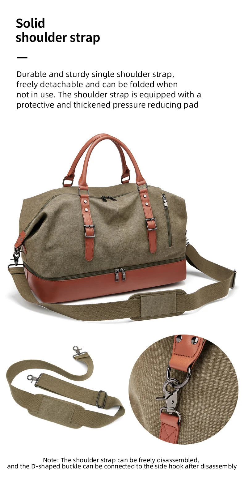 SWISS MILITARY Handheld Travel Retro Bag Canvas Multifunctional Anti-Theft Bag
