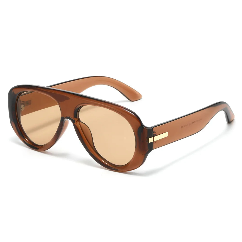 JNPCXI Vintage Luxury Designer Pilot Large Square Sunglasses Women Punk Men Sun Glasses Trending Ladies Oval Shades UV400