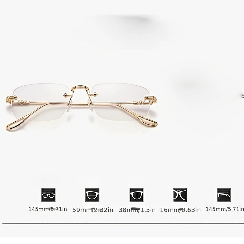 New Fashionable Glasses Photosensitive Frameless Glasses Unisex Fashion Glasses Artistic and Simple Suitable for Daily Wear