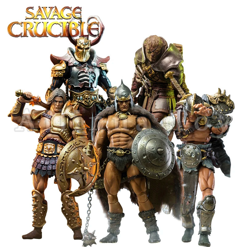Harbinger Studios 1/12 7inch Action Figure Savage Crucible Wave 2 Jaeger Nashom Krieger Whoman Barbarian Anime Model