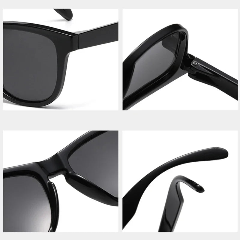 JNPCXI New Retro Polarized Men Square Sunglasses Shades Fashion Trending Gradient Blue Black Mirror Women Travel Sun Glasses