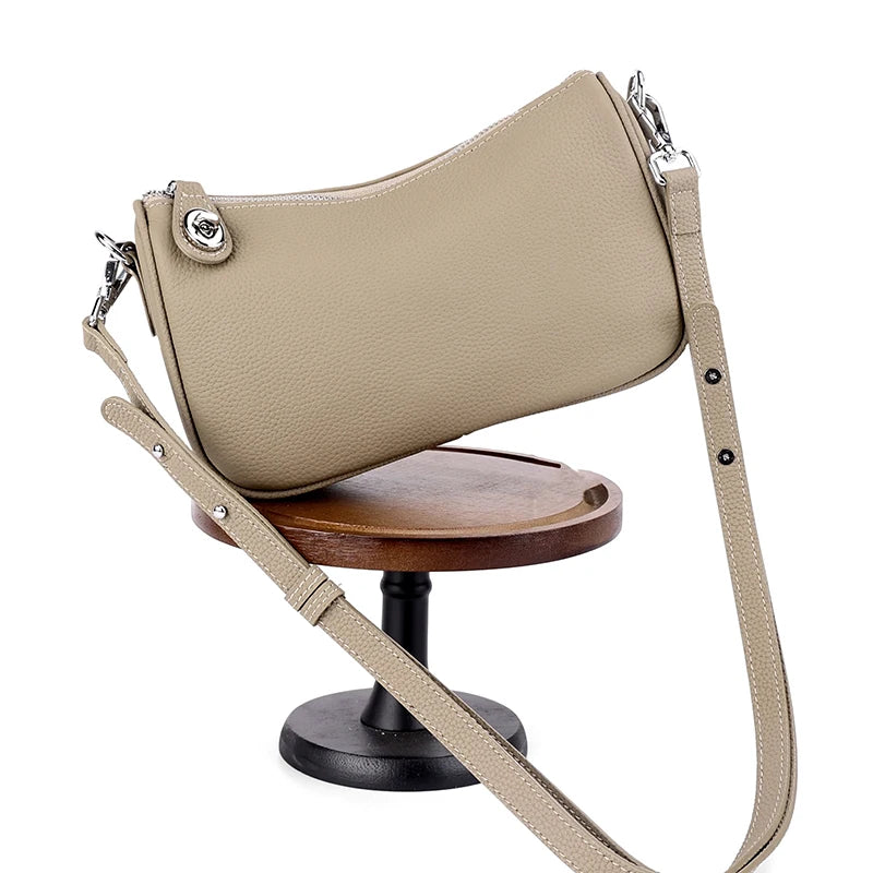 New Women's Fashion Genuine Leather Crossbody Bag Lightweight Shoulder Bag Daily Messenger Bag For Ladies Casual Commuter Gift