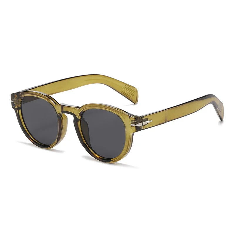 JNPCXI New Retro Round Punk Men Sunglasses Fashion Brand Designer Women Rivets Sun Glasses Shades UV400