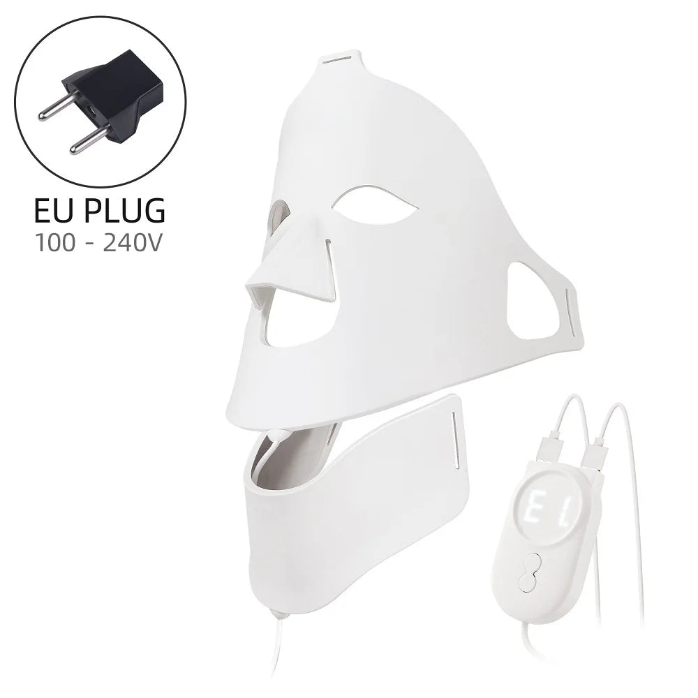 Foreverlily Face Neck Silicone LED Mask 7 Colors LED Light Photon Therapy 3D Flexible Facial Beauty Mask Skin Brighten Skin Care