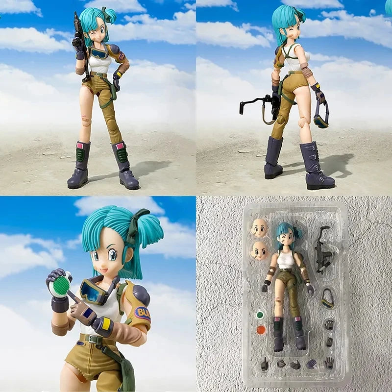 13cm SHF Dragon Ball Soldier Bulma  Action Figure PVC Battle Detector Collection