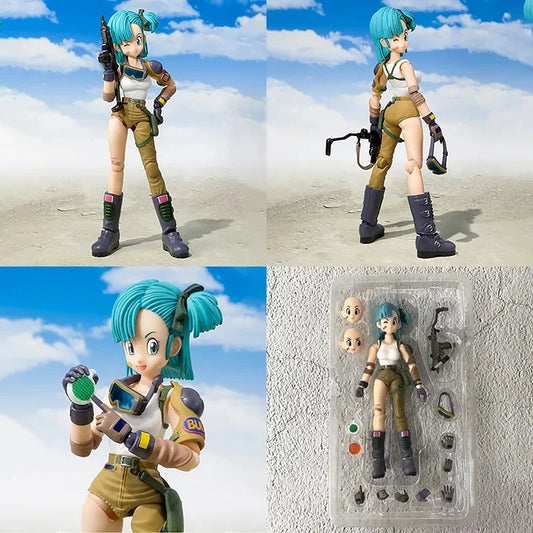 13cm SHF Dragon Ball Soldier Bulma  Action Figure PVC Battle Detector Collection