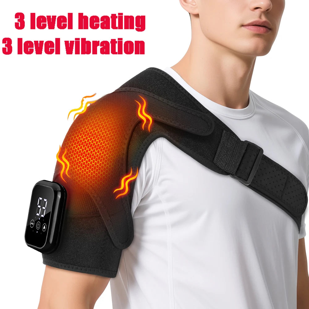 Wireless Shoulder Massage Belt APP Control Heating Vibration Shoulder Arm Muscle Relaxation Support Wrap Shoulder Protective