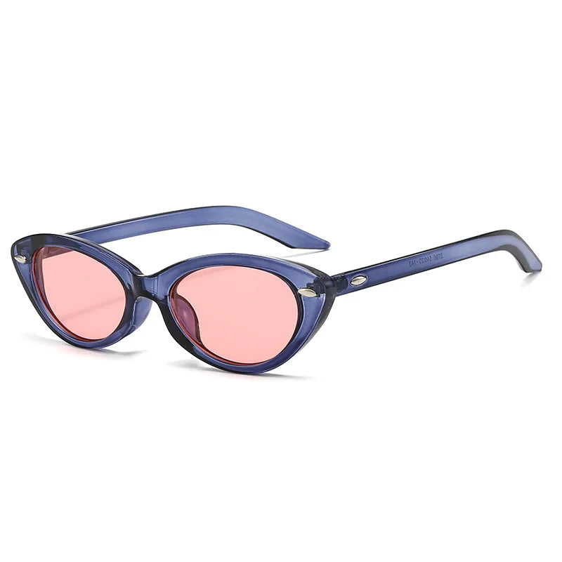 JNPCXI New Cat Eye Rivets Women Sunglasses Fashion Candy Color Shades UV400 Retro Men Trending Leopard Green Sun Glasses