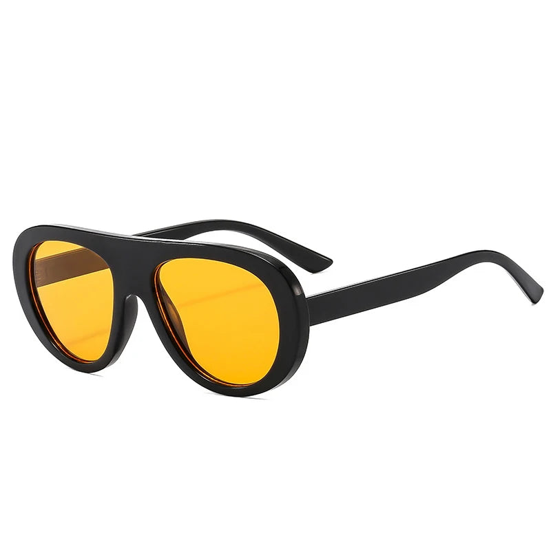JNPCXI New Retro Pilot Women Sunglasses Fashion Black Orange Shades Men Trending Punk Sun Glasses UV400
