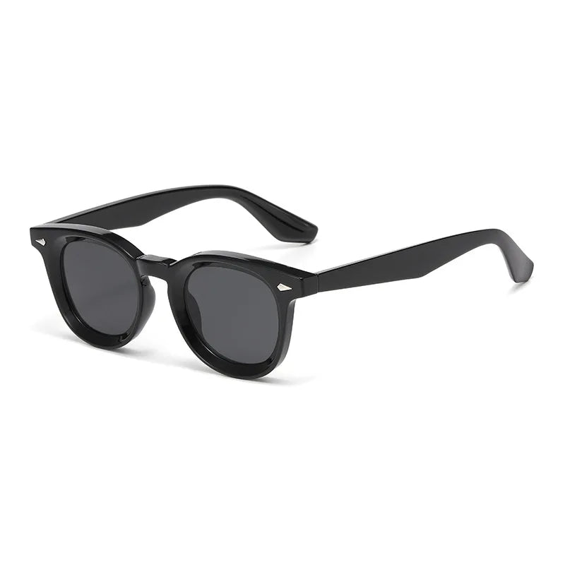 JNPCXI New Fashion Oval Sunglasses Women Quality Retro Rivets Blue Black Shades UV400 Men Trending Sun Glasses