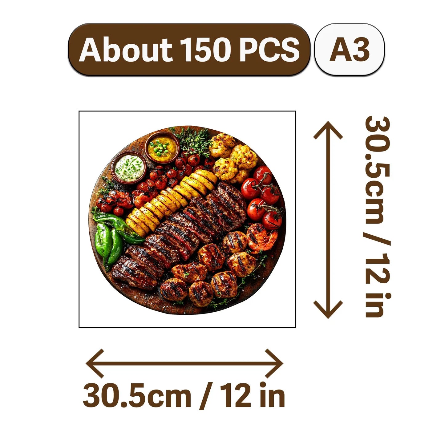 Gourmet Feast Theme Wooden Jigsaw Puzzle Wood Home Decor Painting Christmas and Halloween Gift Toy For Teen And Kid