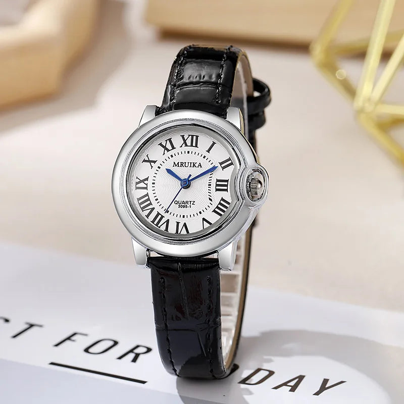 Hot Top Brand Luxury Women's  Atmosphere Rome Dial Quartz Watches Fashion Lady Leather Strap Wristwatch Love Gift Relógio