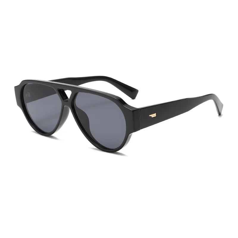 JNPCXI New Fashion Oversized Pilot Double Bridges Women Sunglasses Retro Rivets Men Red Green Shades UV400 Sun Glasses