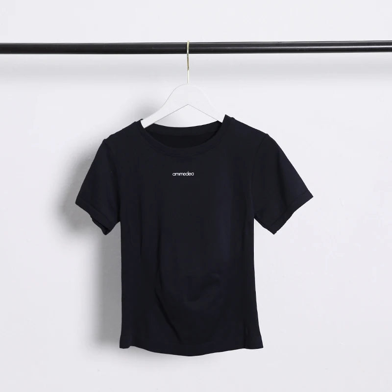 Summer Breathable Short-sleeved Yoga Clothes Women's Tops High Elastic Running Quick-drying Clothes Sports Tights T-shirts