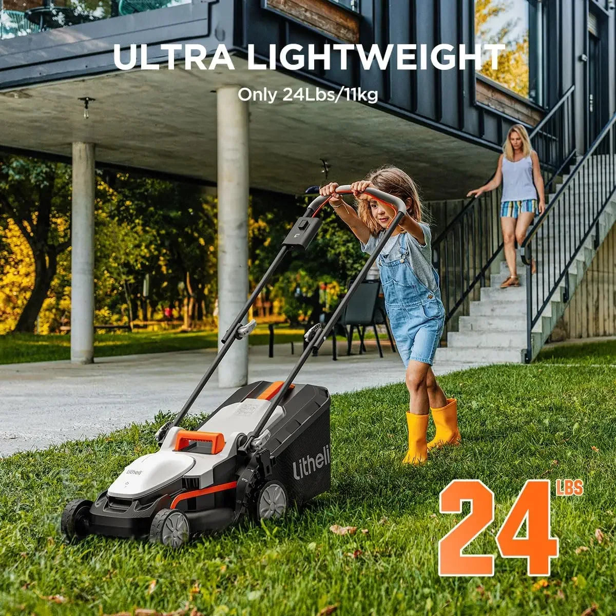 13" U20 Handy+ 20V Electric Lawn Mowers Garden,4.0Ah Portable Battery Included