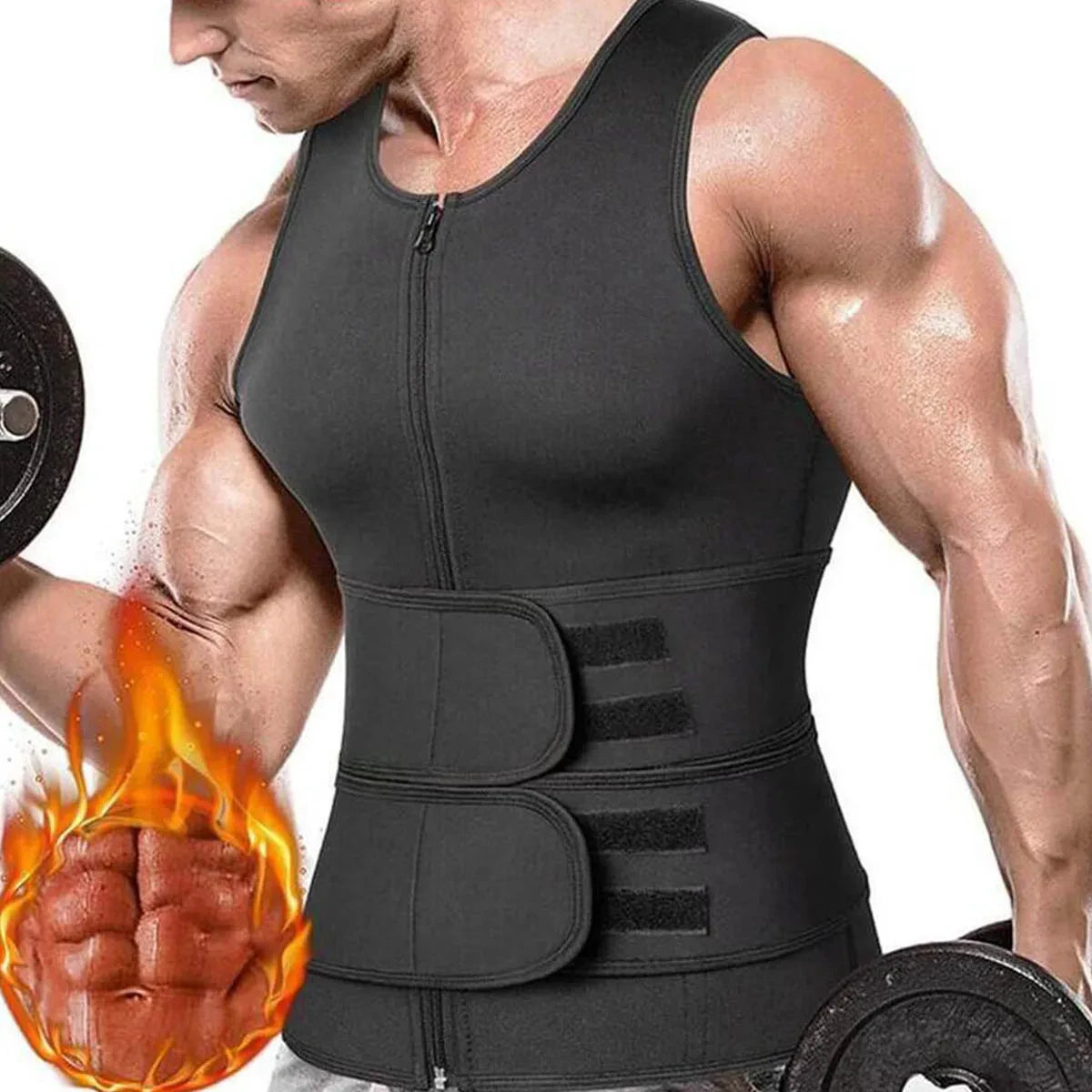Men’s Compression Sauna Vest Slimming Body Shaper Tank Top for Workout Fitness