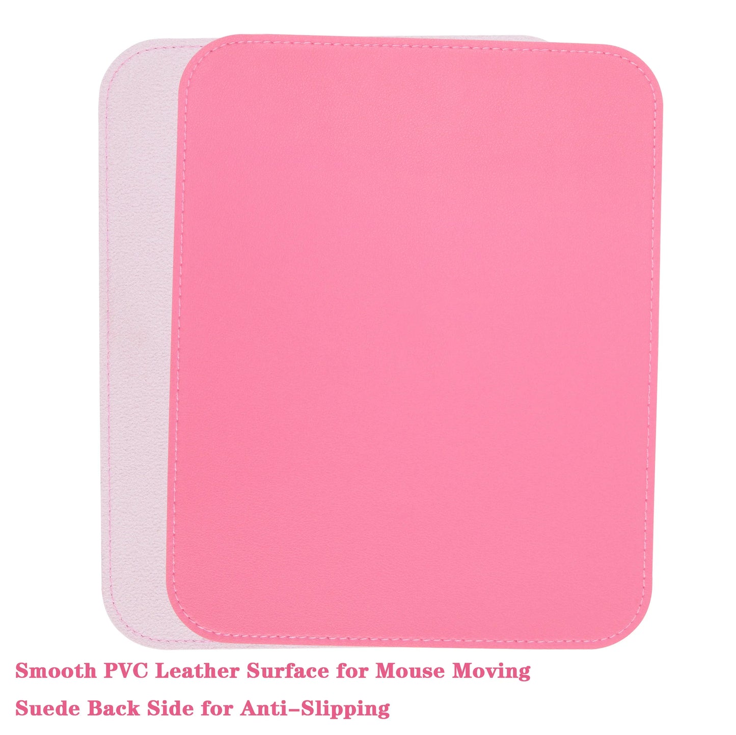 2pack Leather Mouse Pad with Stitched Edge for Laptop Computer PC Personality Desings Office Mouse Mat Pad 20X25CM