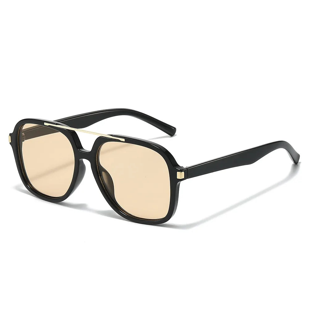 JNPCXI New Retro Oversized Pilot Square Leopard Blue Sunglasses for Women Men Punk Square Sun Glasses Ladies Outdoor Eyewear