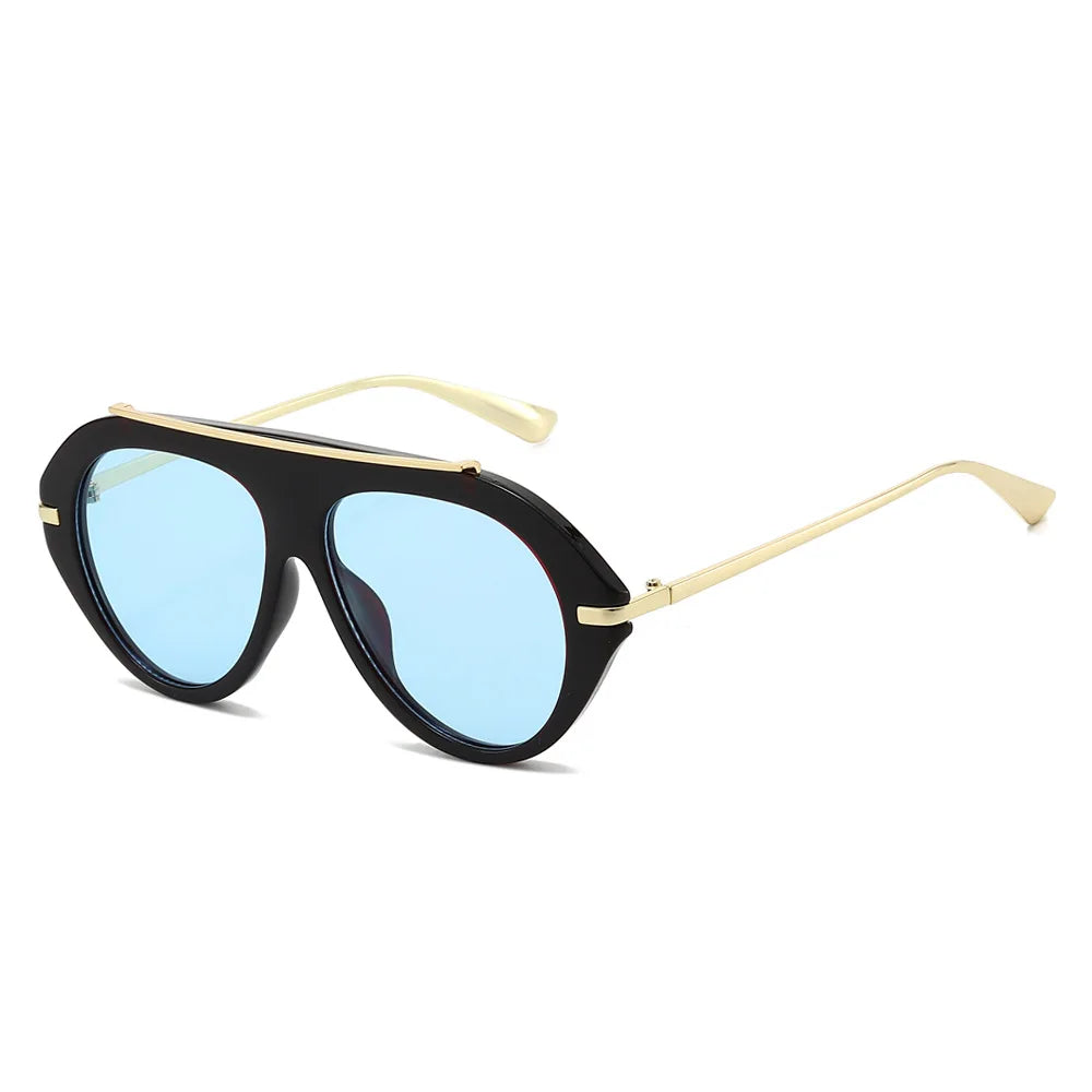 JNPCXI Ins Popular Fashion Oversized Leopard Green Pilot Sunglasses Women Shades UV400 Retro Gradient Men Sun Glasses