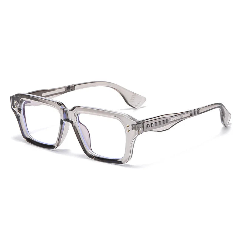 JNPCXI New Retro Square Sunglasses Women Gradient Leopard Shades UV400 Fashion Clear Lens Men Trending Rivets Frame