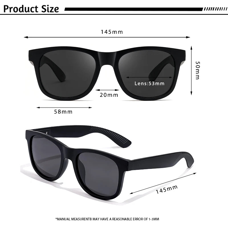 CATERSIDE Polarized Sunglasses Fashion Men's Square Outdoor Sports Sun Glasses Women's Travel Driving UV400 Simple Style