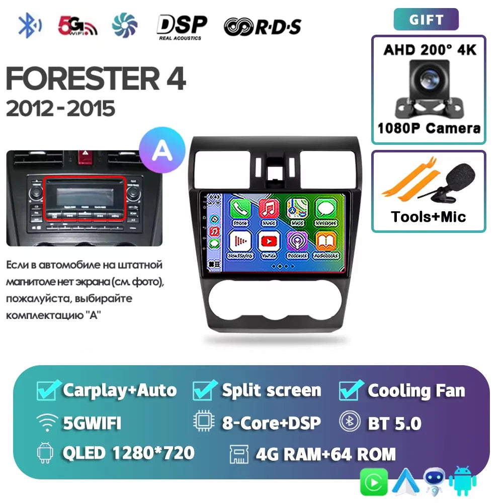 2K For Subaru Forester 4 SJ 2012 - 2015 Car Radio Multimedia Video Player Navigation stereo GPS Android 15 No 2din 2 din dvd