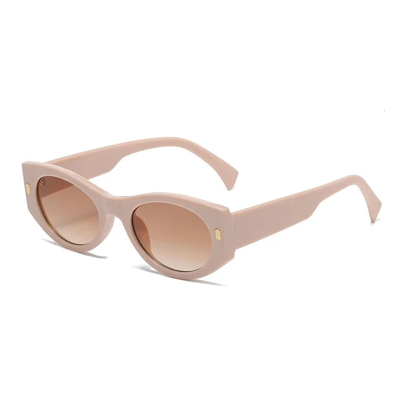 JNPCXI New Fashion Cat Eye Women Luxury Sunglasses Retro Rivets Men Gradient Shades UV400 Sun Glasses