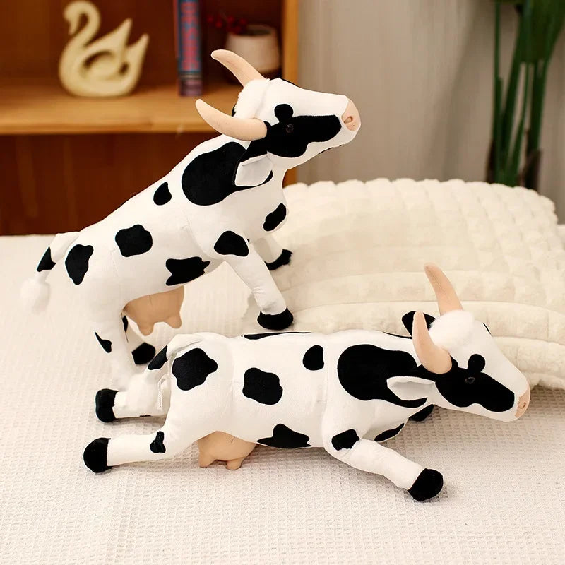 Cartoon Simulation Cow Plush Toys Children's Sleeping Dolls Desktop Ornaments, Birthday Gifts, Cloth Dolls