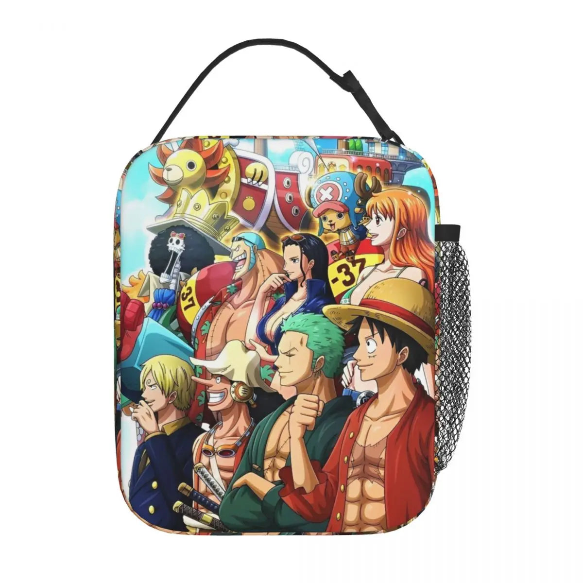 Monkey D. Luffy Anime One Piece Insulated Lunch Bag Leakproof Meal Container Cooler Bag Tote Lunch Box Office Travel Girl Boy