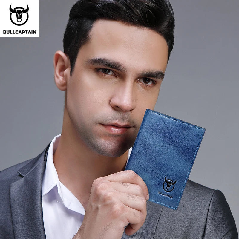 BULLCAPTAIN New 100% Leather Men's Wallet High Quality Product Leather Men's Wallet Multifunctional Card Slot Short Wallet QB017
