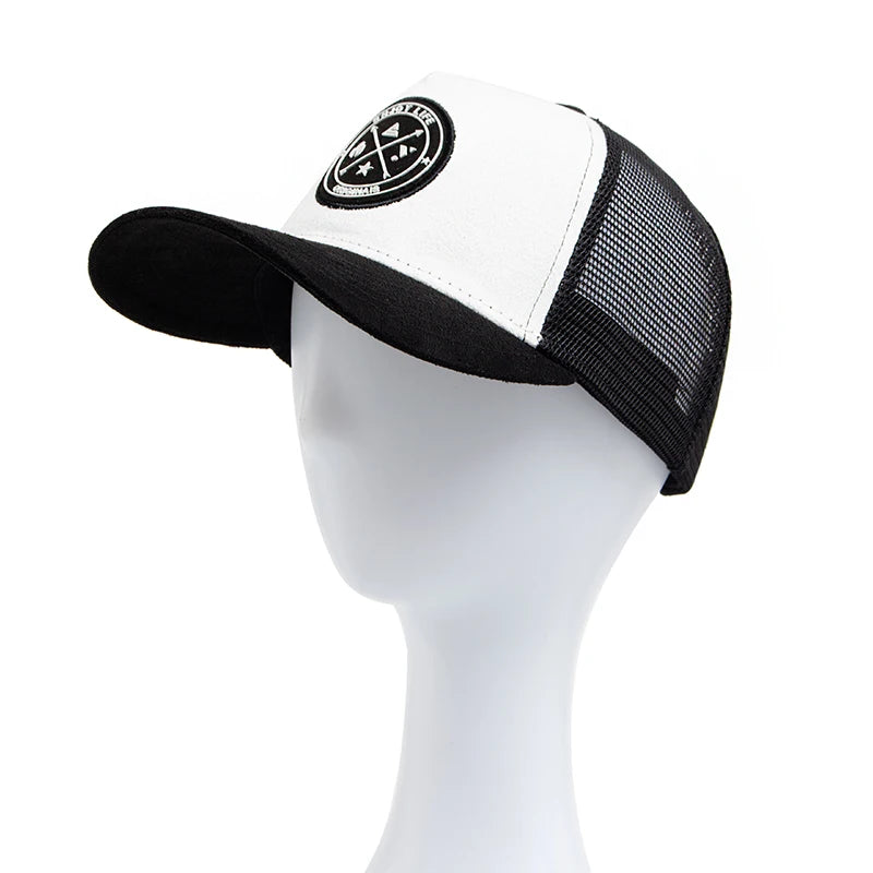 NEW Circular leather label Trucker Hat Summer Men Mesh Baseball Cap For Visor Casual Women Snapback Hip Hop Caps Unisex