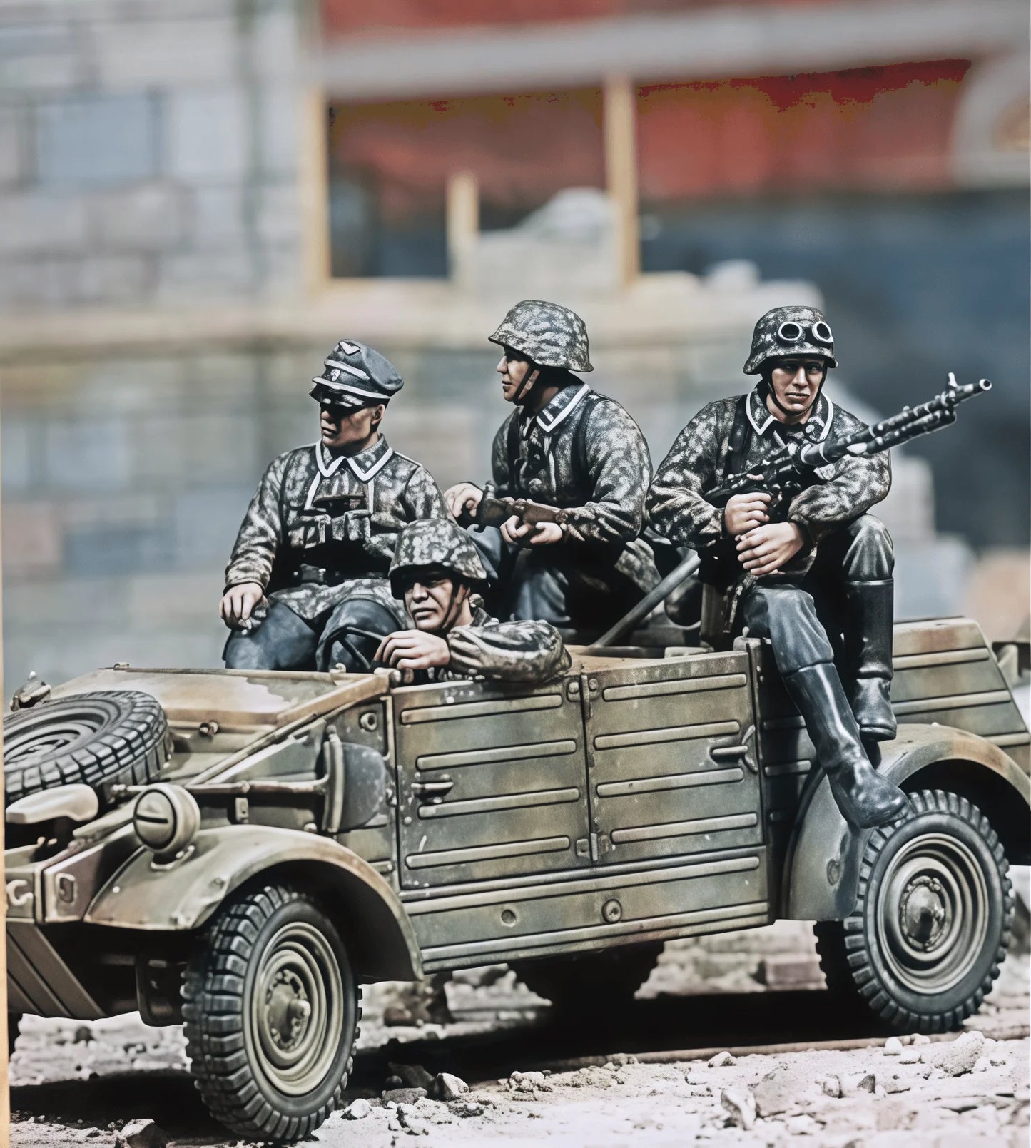 1/35 Casting Resin Model Assembly Kit, GK, Tank Soldier 4-person Model, Unpainted (vehicle not included)
