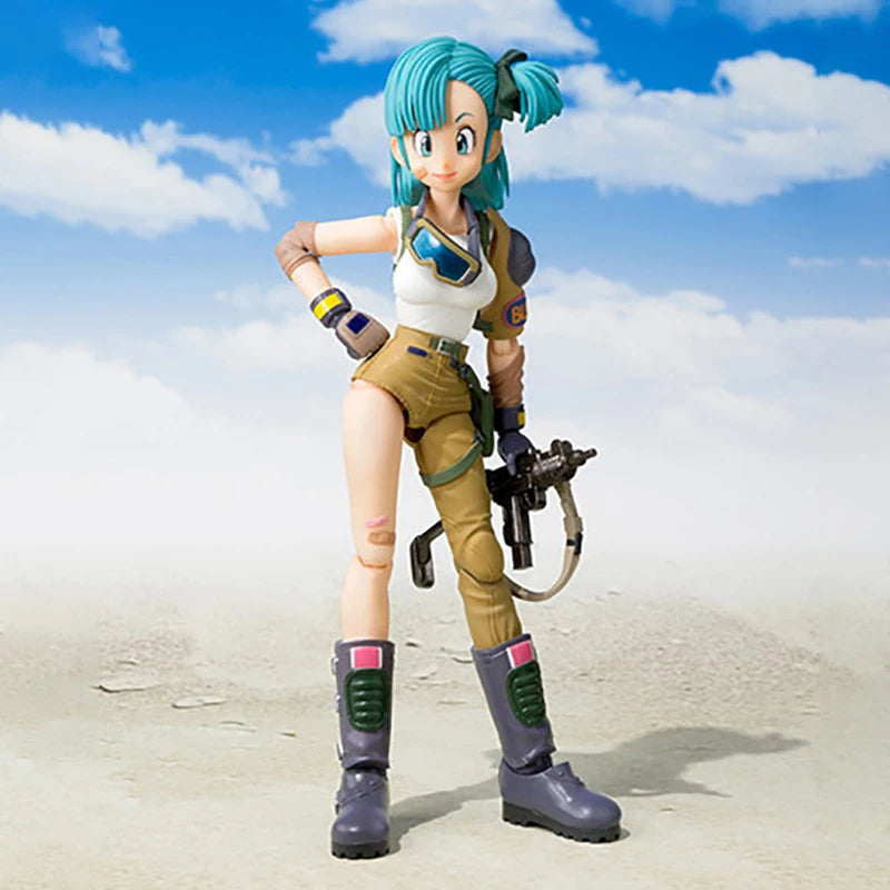 13cm SHF Dragon Ball Soldier Bulma  Action Figure PVC Battle Detector Collection
