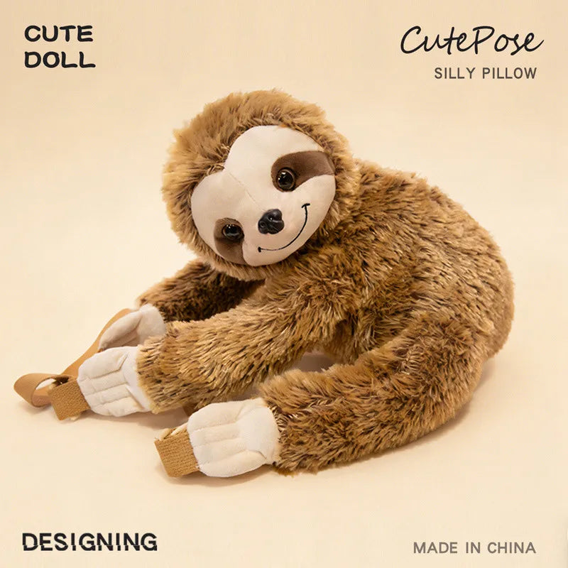 1Pc 40CM Lovely Plush Sloth Alpaca Lemur Elephant Plush Backpack Toy Cute Animal Shoulders Bag Lions Rabbit Giraffe Nice Gift