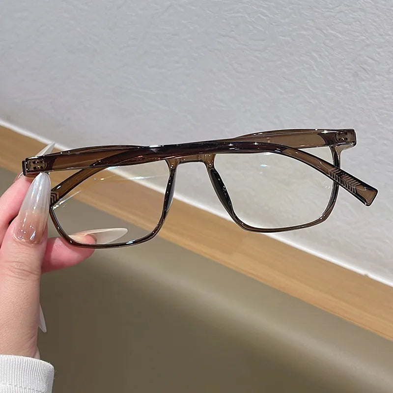 JNPCXI Actual Photo Vintage Glasses Frame Women Square Fashion Retro Rice Nail Clear Anti-Blu-Ray Lens Eyewear Men Optical Frame