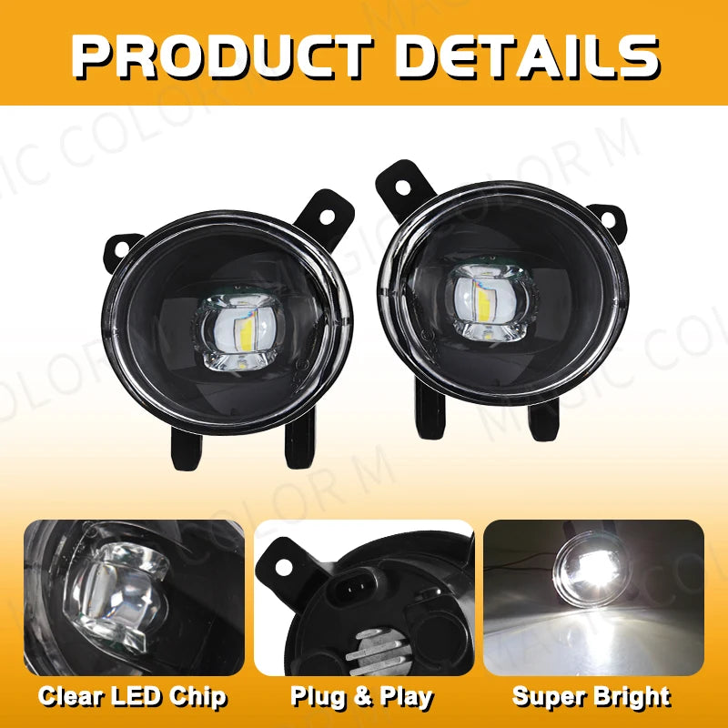 For BMW F20 F21 F22 F23 F45 F46 F30 F31 F34 F35 LED Fog Light Headlight Front Driving Lamp Waterproof Auto Car Accessories 12V